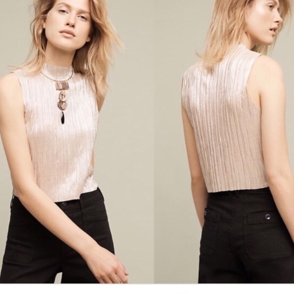 Anthropologie Eri & Ali sleeveless gold blouse